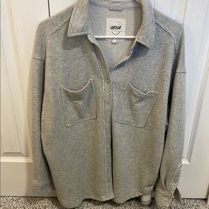 Aerie Gray Button-Up Shirt
